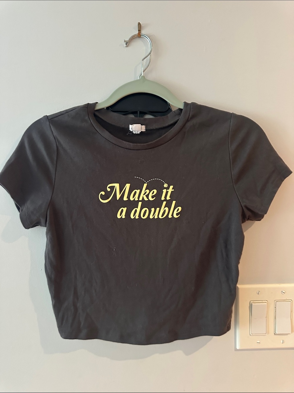 Make It A Double dark grey Graphic Tee - Women